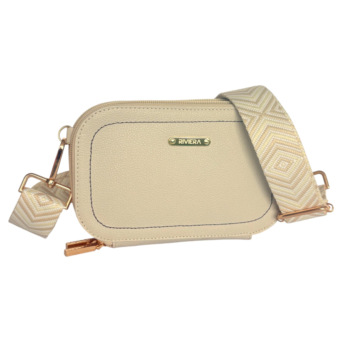 Mila – Leather Crossbody Mini Bag with Nylon Strap