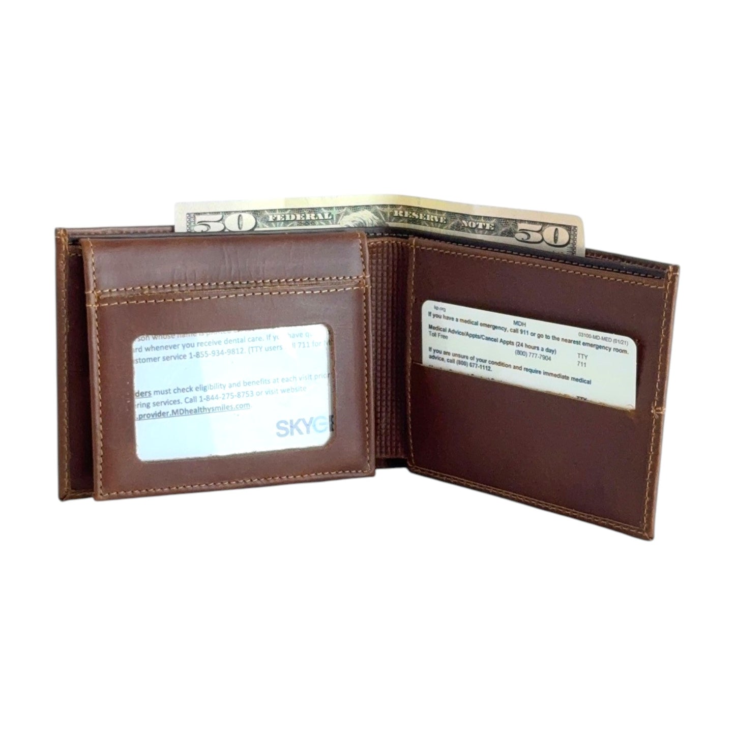 Diego – Slim Leather Wallet with External Stitching