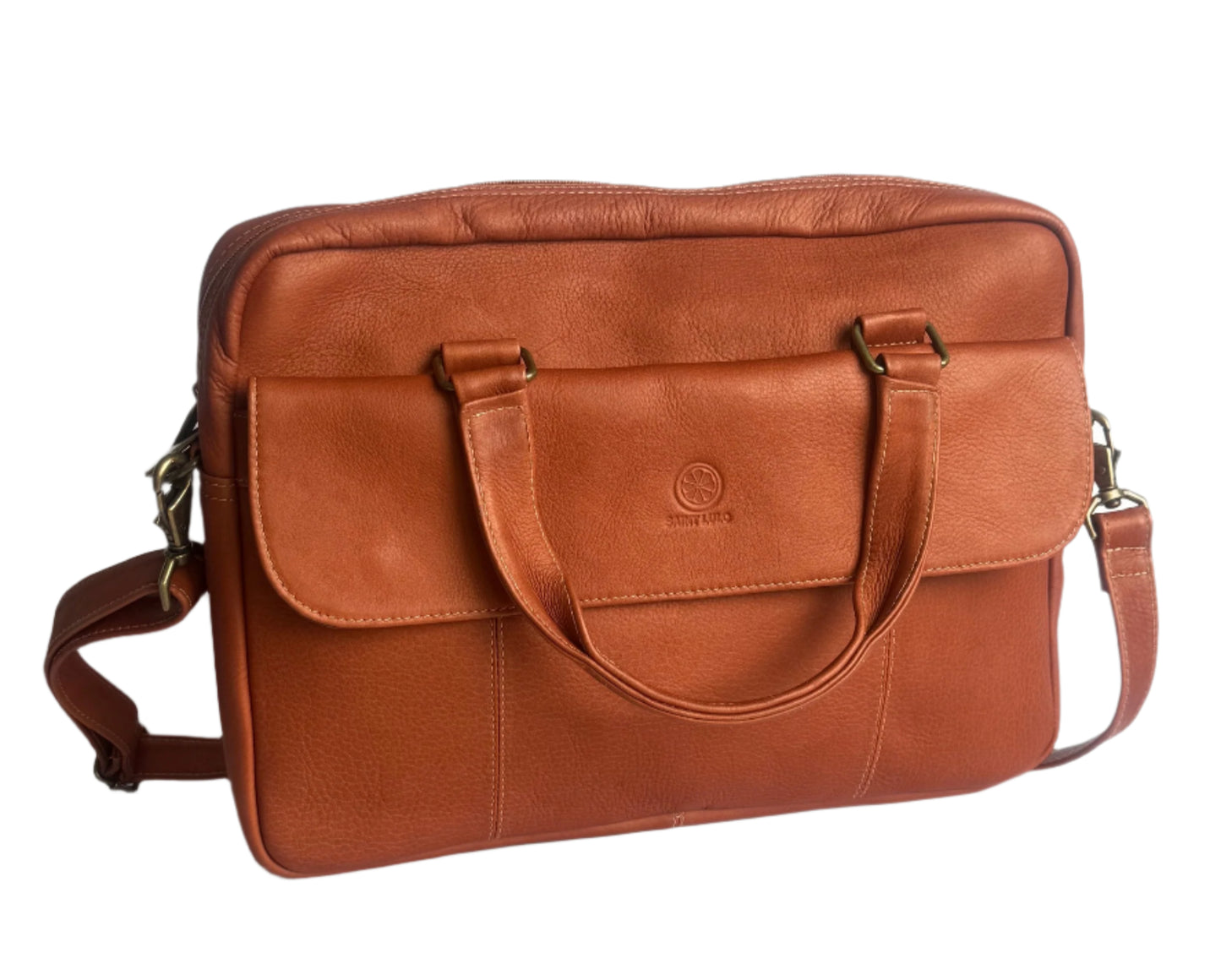 Lorenzo – Leather Messenger Bag with Laptop Pocket