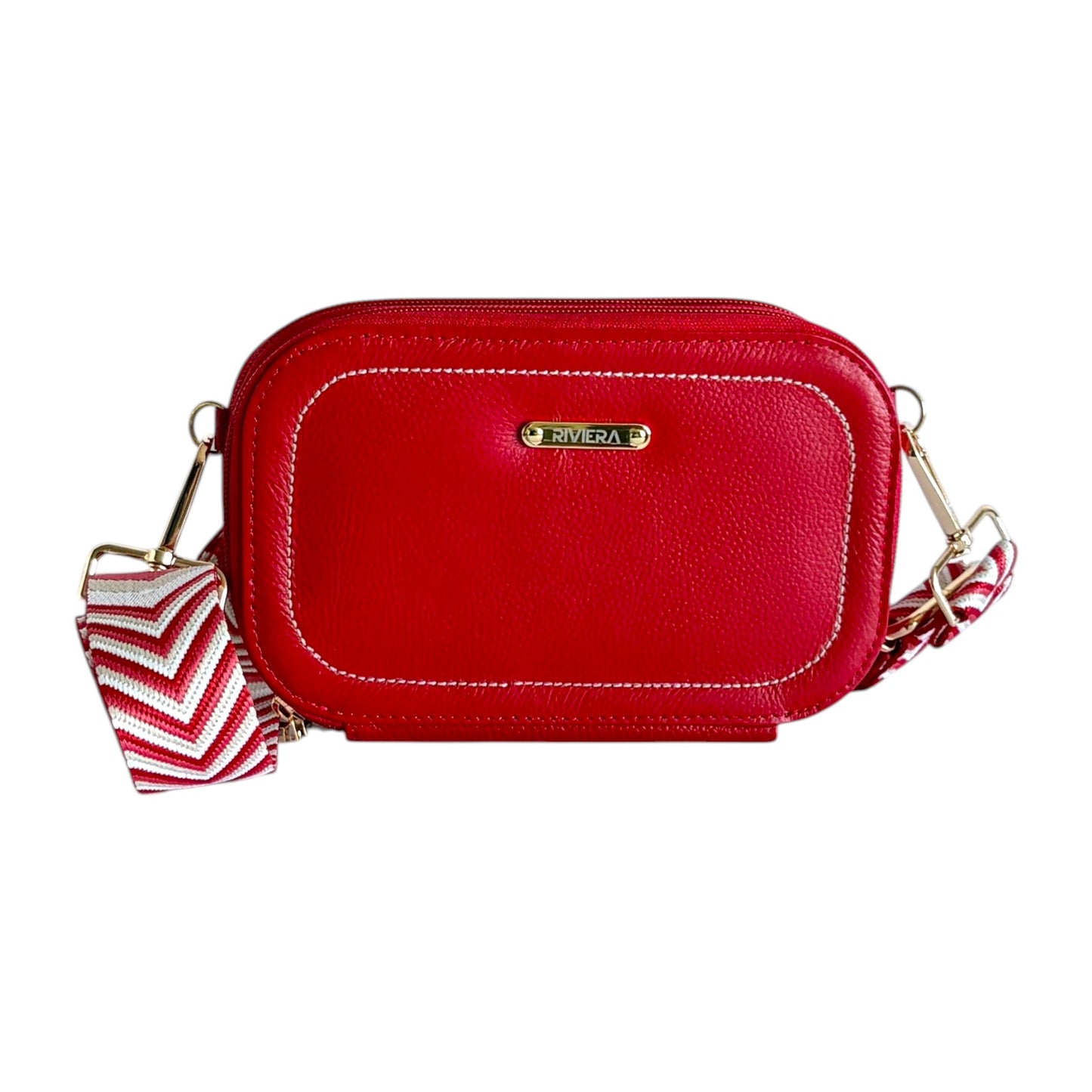 Mila – Leather Crossbody Bag with Nylon Strap