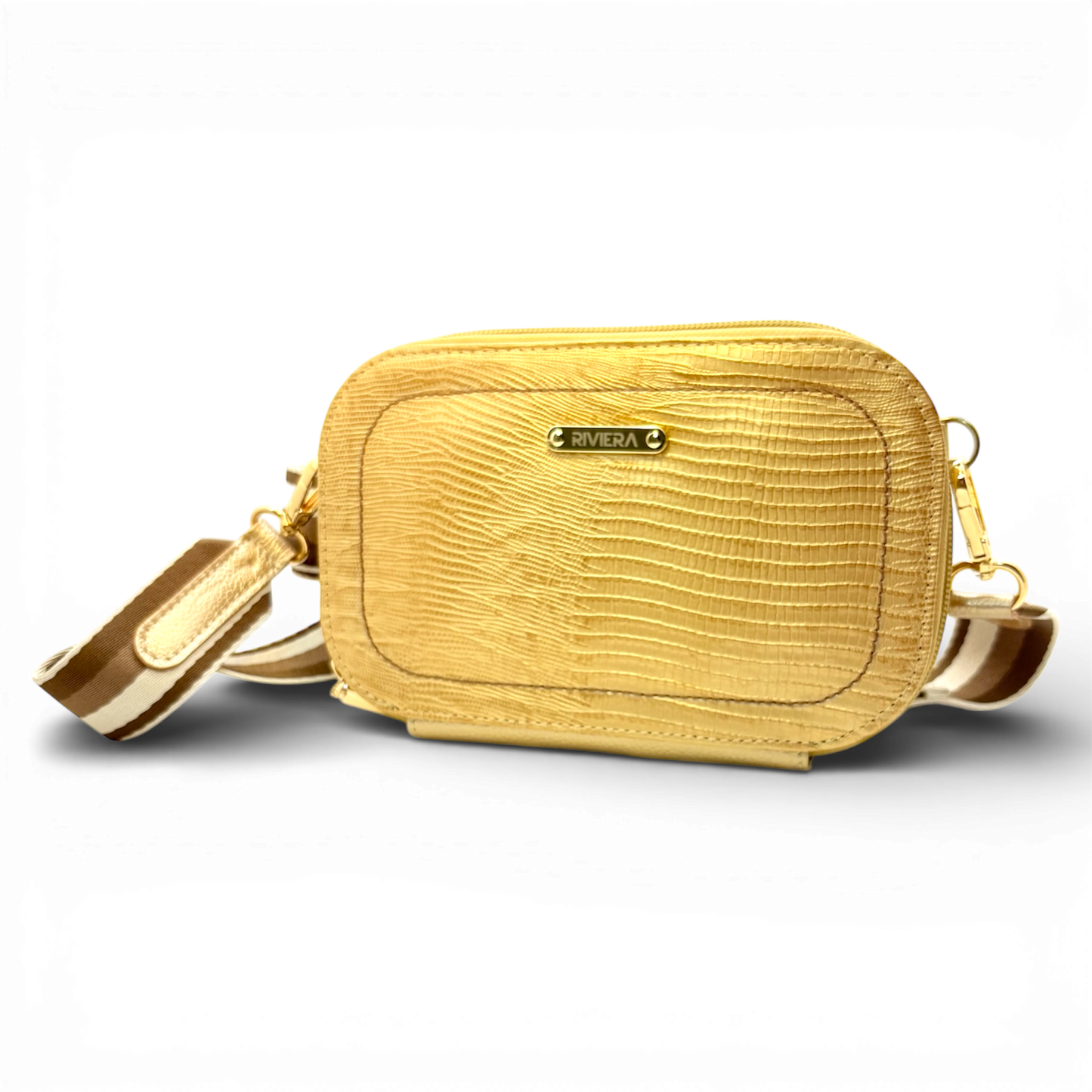 Mila – Leather Crossbody Bag with Nylon Strap