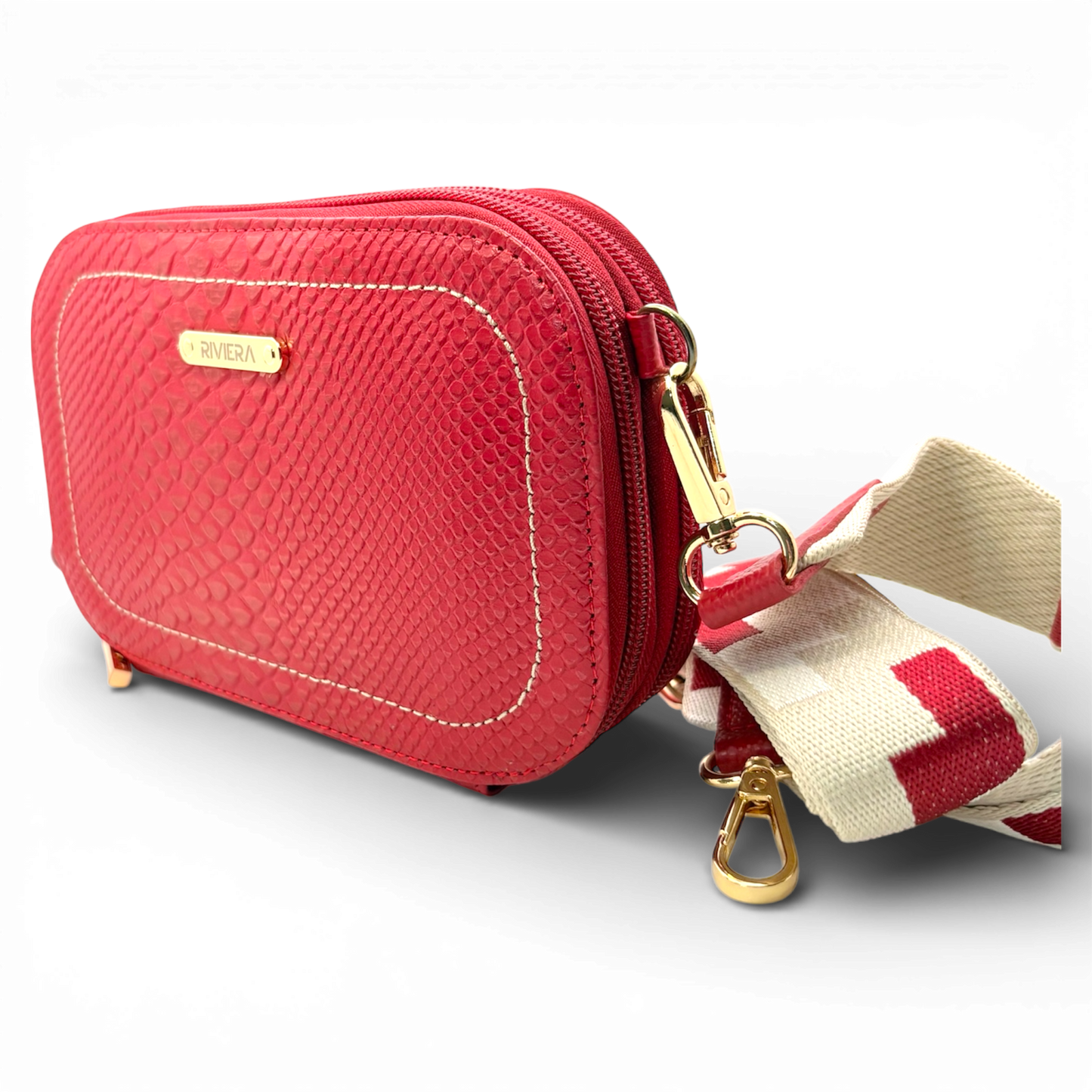 Mila – Leather Crossbody Bag with Nylon Strap