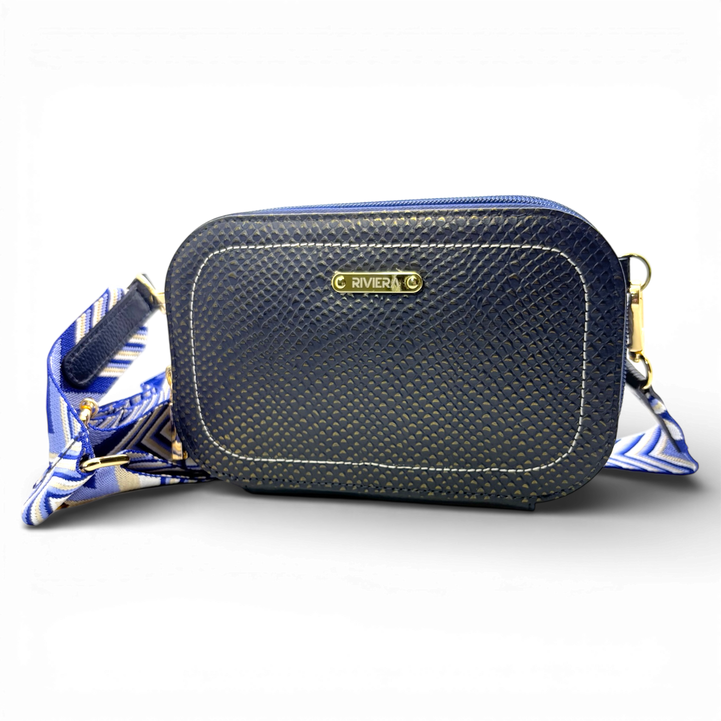 Mila – Leather Crossbody Bag with Nylon Strap