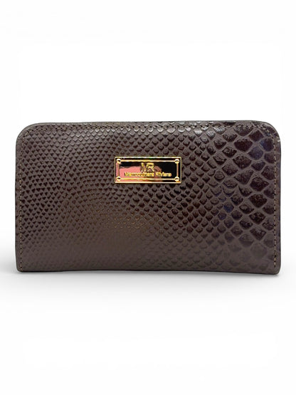Aurora – Women’s Croc-Textured Leather Bifold Wallet