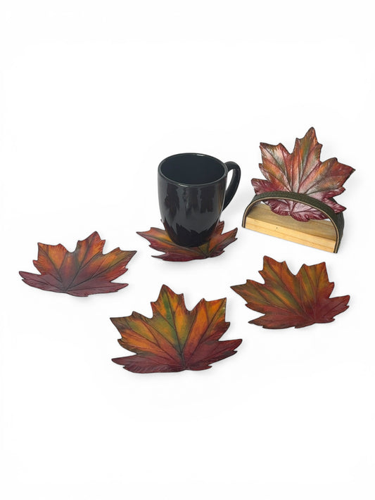 Terra Set – Leather Leaf Coasters (Set of 6)