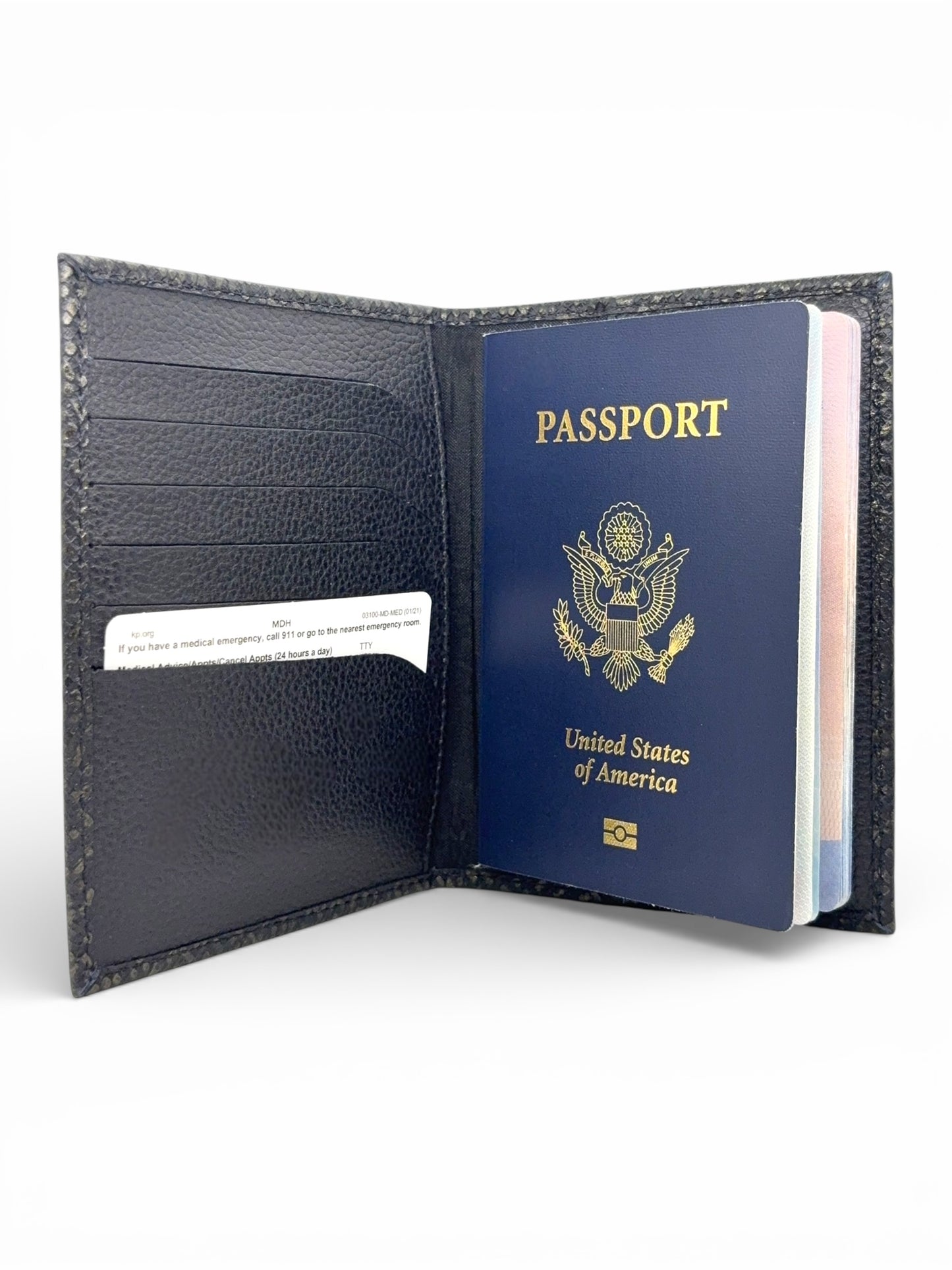 The Stella Textured Leather Passport Holder