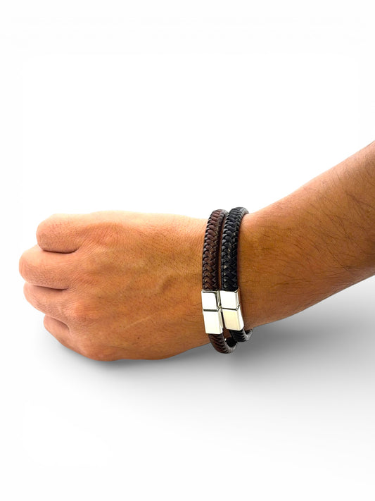 The Horizon Handwoven Leather Bracelet