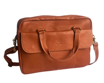 Lorenzo – Leather Messenger Bag with Laptop Pocket