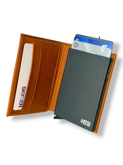 Ethan – Vertical RFID Leather Wallet with Pop-Up Cardholder
