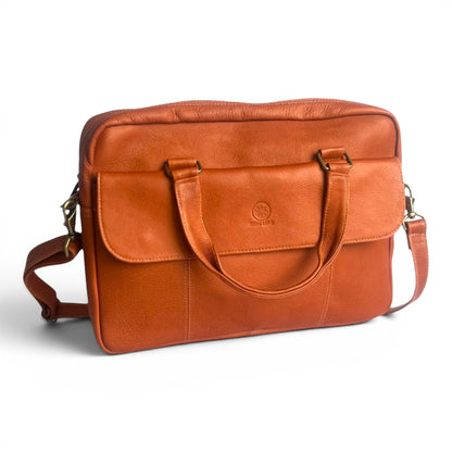 Lorenzo – Leather Messenger Bag with Laptop Pocket