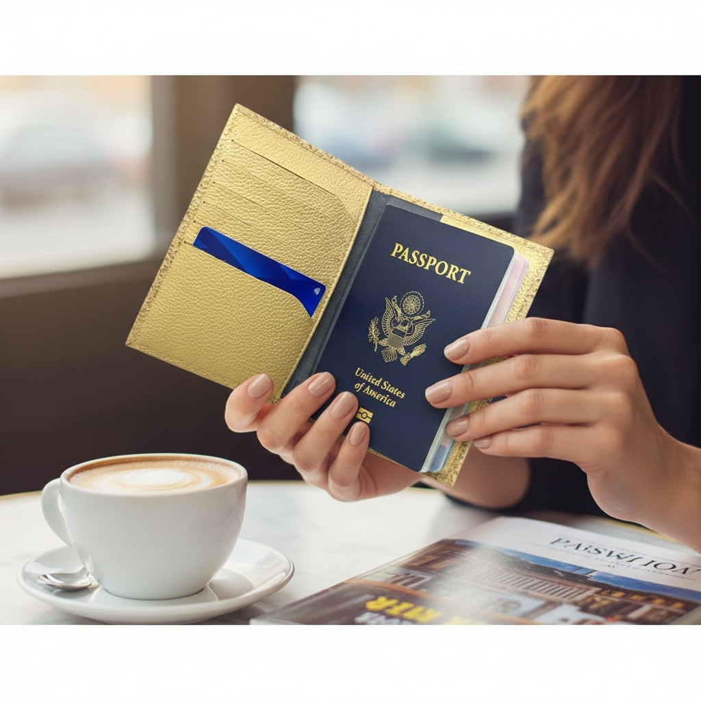 The Stella Textured Leather Passport Holder