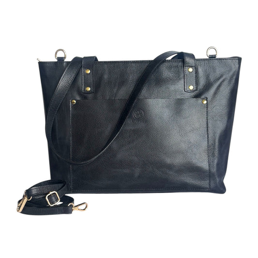 Valentina – Leather Large Tote Bag with Laptop Compartment