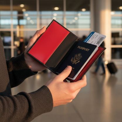 Noa Leather Passport Holder Mixed Colors - Airport Lifestyle