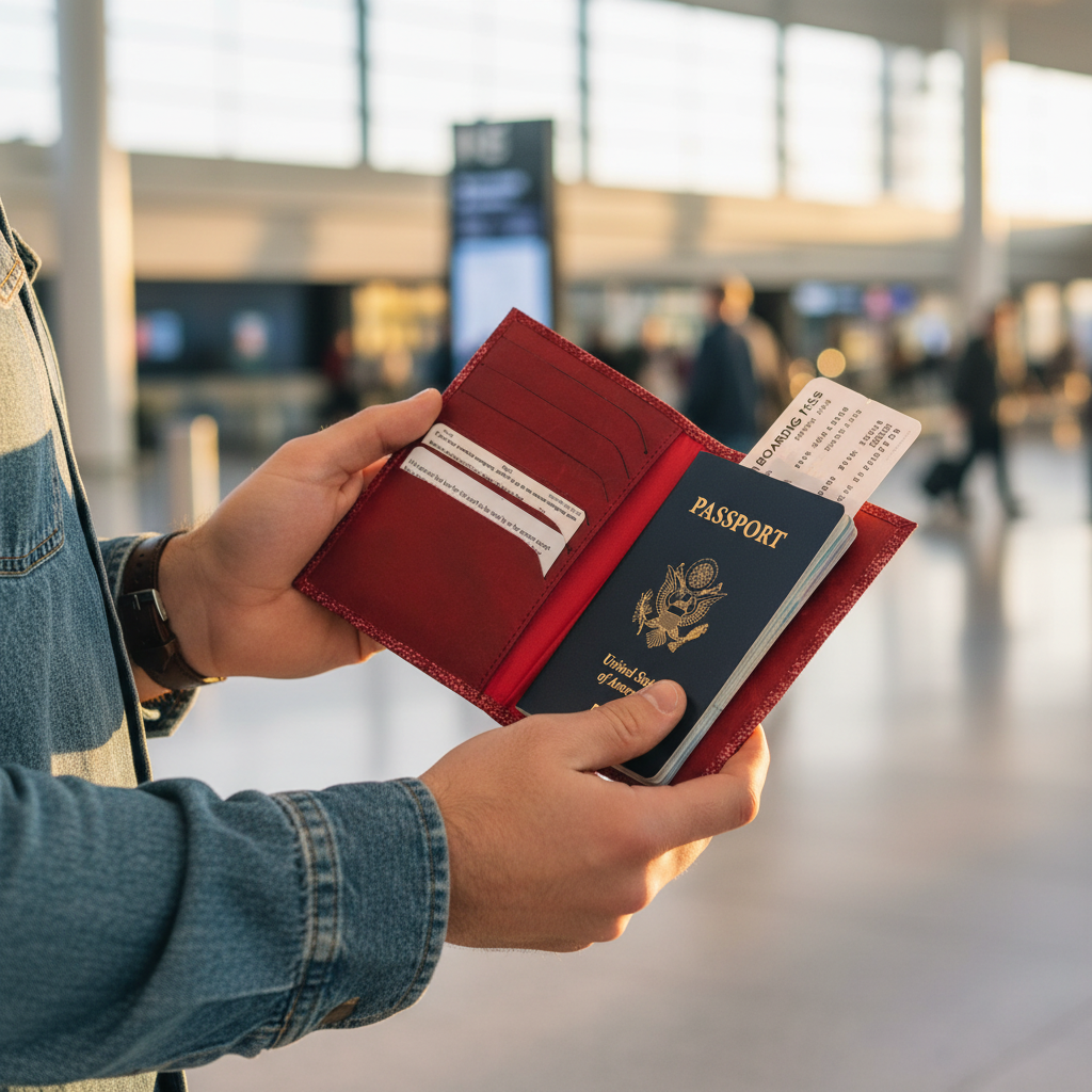 Elías Leather Passport Holder with Card Slots - Airport Lifestyle
