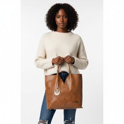 Alma Shopper – Embossed Leather Tote