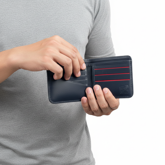 Axel RFID Leather Wallet - Studio White Background