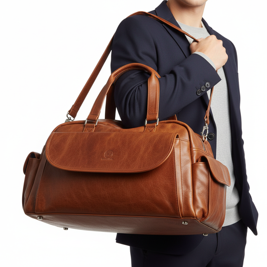 Mateo Weekender Bag - Modelo AI fondo blanco