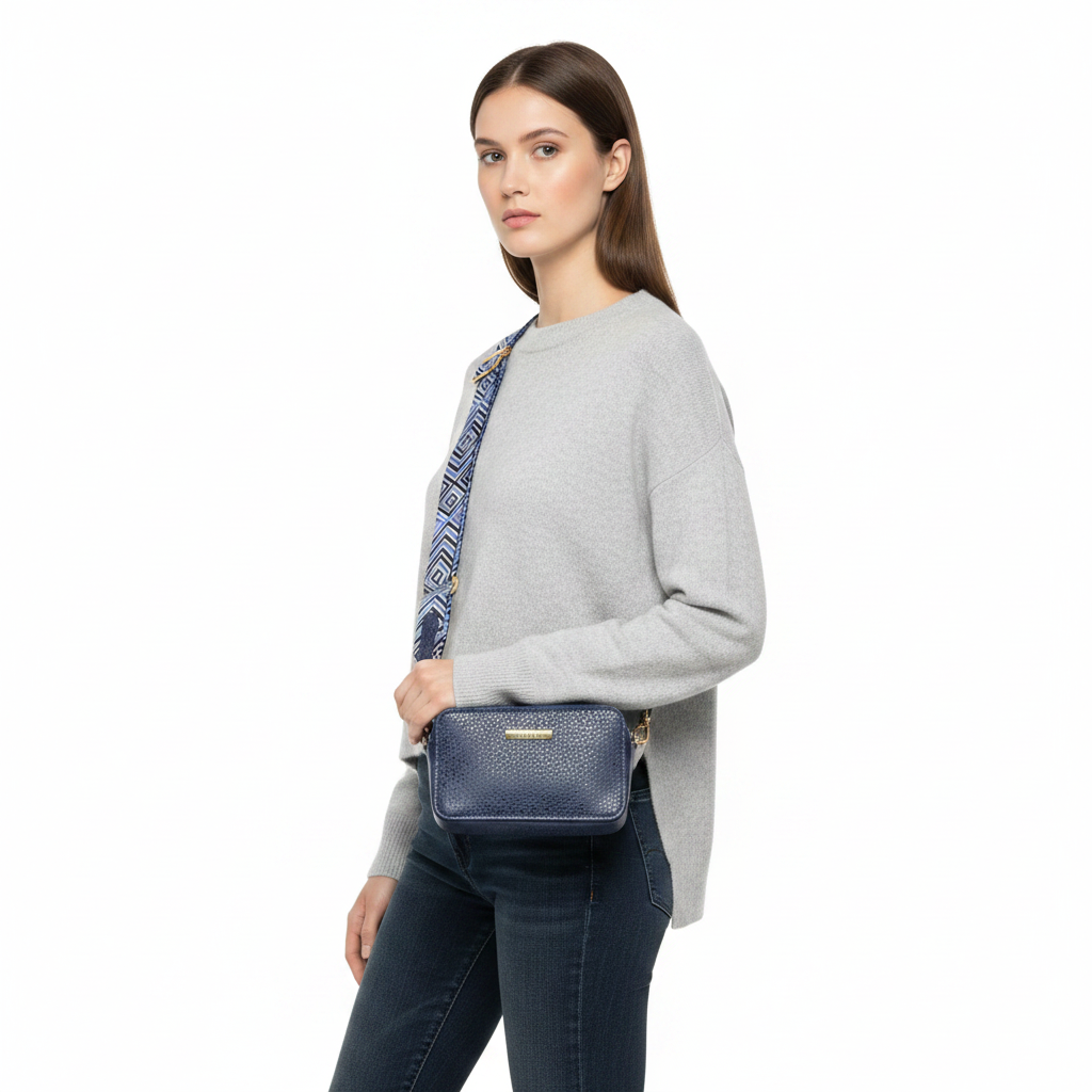 Modelo con bolso real